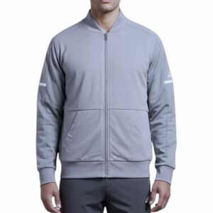 ADIDAS Men’s Gray Long Sleeve Full Zip Climalite Squad Jacket Size Medium